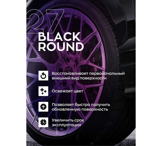 Чернитель резины шин Smart Open профессиональный гелевый 27 BLACK ROUND 0.5л 1528055