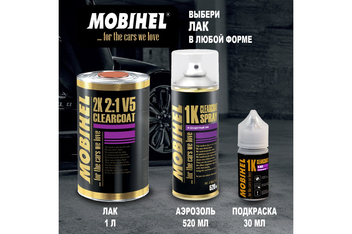 Акриловый бесцветный лак MOBIHEL 2К HS 2:1 anti-scratch, 5 л 47155204