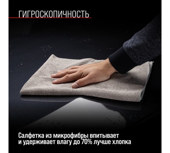 Салфетка SKYWAY микрофибра 50х70 см, серая S00902015