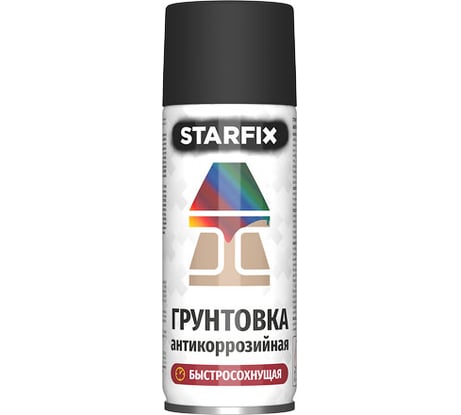 Аэрозольная антикоррозийная грунтовка STARFIX черный 520 мл SM-38641-1