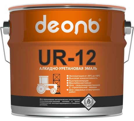 Автоспецэмаль ДЕОЛЬ UR-12 белая, быстросохнущая, глянцевая UR12W20