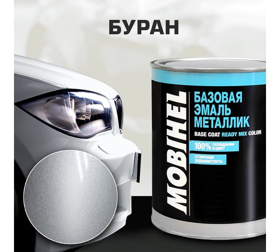 Готовая автоэмаль MOBIHEL базовая эмаль, металлик буран/серебряная 70201, 1 л 41983902