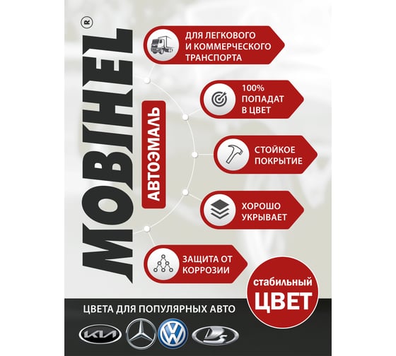 Базовая эмаль MOBIHEL металлик, 487 лагуна, 1 л 41981602