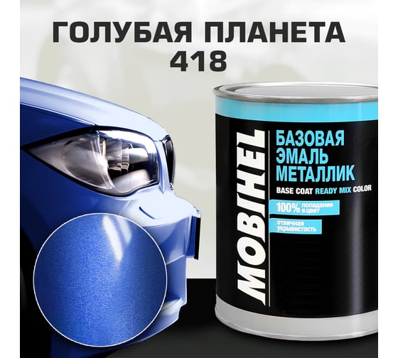 Базовая эмаль MOBIHEL металлик, 418 голубая планета, 1 л 40025702