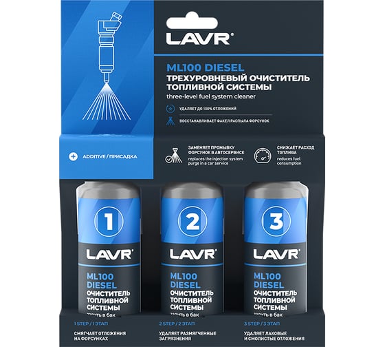 Трехуровневая очистка топливной системы LAVR ML100 Diesel, 120 мл Ln2138 1
