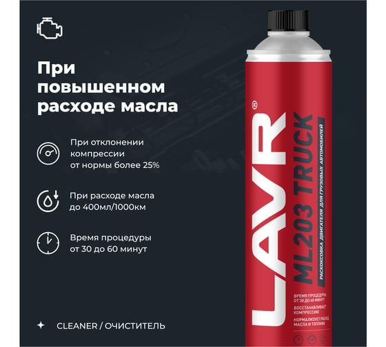 Раскоксовка двигателя LAVR ML203 TRUCK 1 л Ln2515