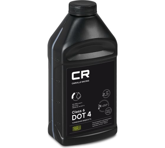 Тормозная жидкость CARVILLE RACING DOT 4 Class 6, t 250C, вязкость 700, 425 мл/455 г L6275508