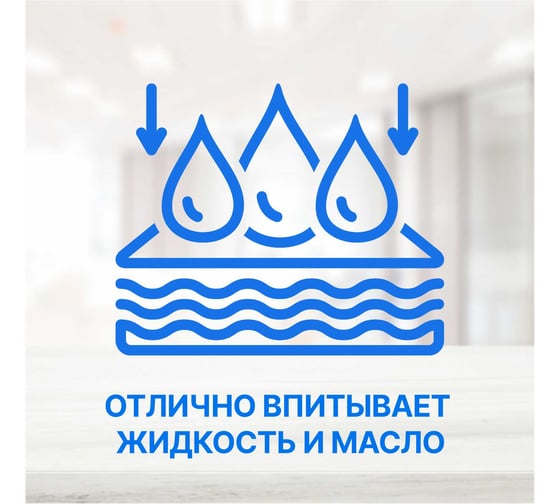Нетканый протирочный материал Puretech W3, плотность 60г/м2, цвет синий, размер 36,5x32см 1000 л/рулон W60375