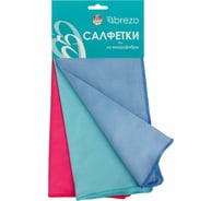 Набор салфеток для стекла и зеркал BREZO гладкая с гладким плетением, гладкая с ромбовидным плетением, замшевая, арт. 95420