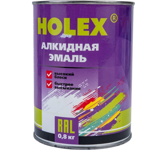 Алкидная автоэмаль Holex 6037 RAL чистый зеленый, 0.8 кг HAS-380686