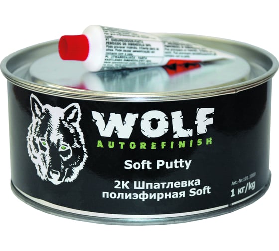 Полиэфирная шпатлевка WOLF Soft LC 1 кг, вкл. отв. 8735 101.1000 1