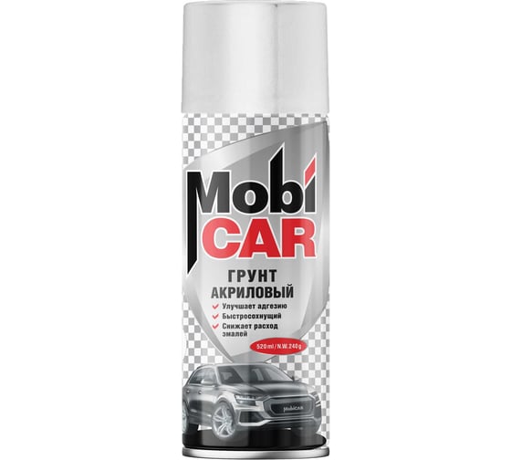Грунт акриловый аэрозольный Mobicar, 520 мл, белый, 0504-24 MC