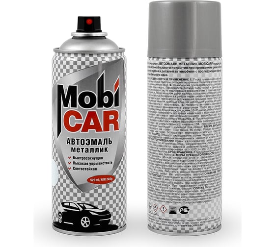 Аэрозольная автоэмаль Mobicar металлик 520 мл 690 снежная королева 0502-690 MC
