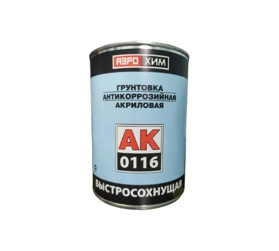 Антикоррозийный акриловый грунт в банке Аэрохим АК-0116 черная, быстросохнущая, 0.8 кг BP-101