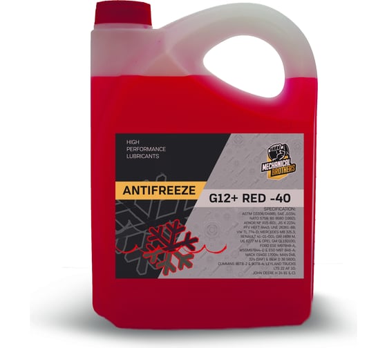Антифриз MECHANICAL BROTHERS RED-40 G12+, красный, 5 кг 4673725540074 1