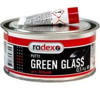Шпатлевка со стекловолокном с отвердителем Radex GREEN GLASS 0,5 кг (12302) 200608