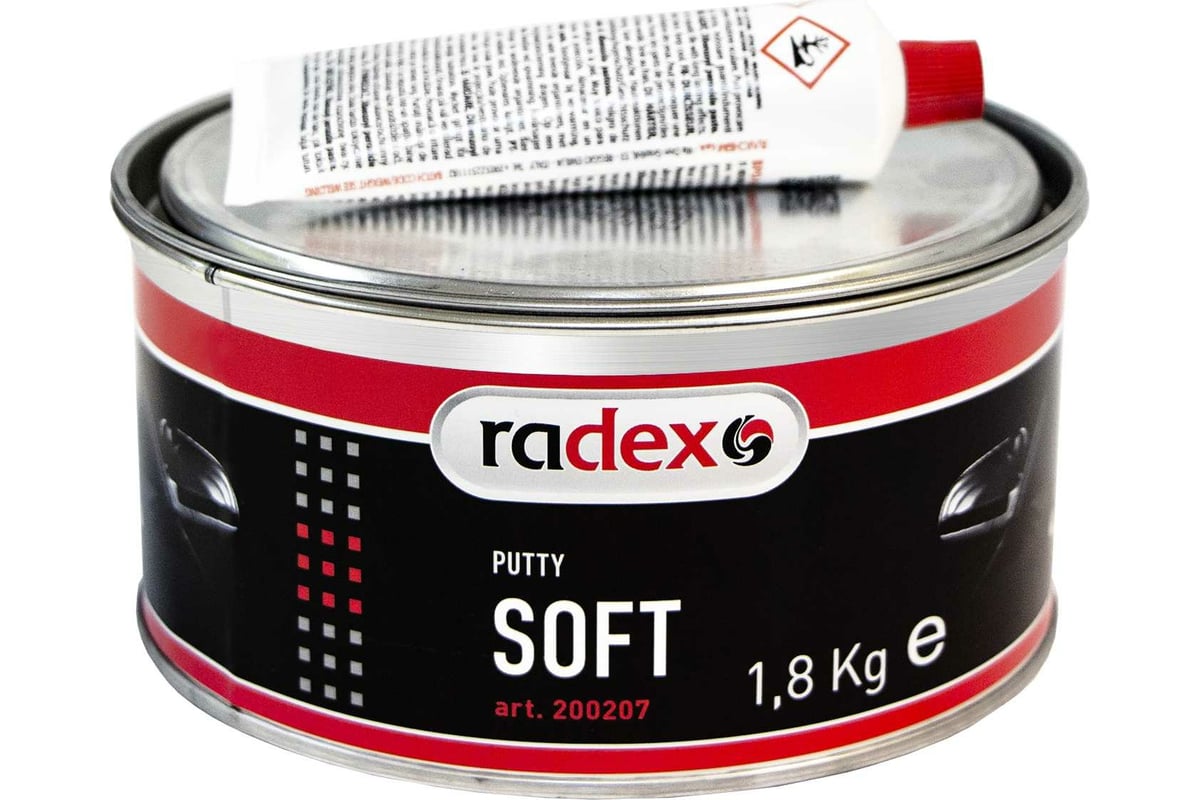 Шпатлевка полиэфирная наполняющая Radex SOFT с отвердителем 1,8 кг (12302)  200207 - выгодная цена, отзывы, характеристики, 1 видео, фото - купить в  Москве и РФ