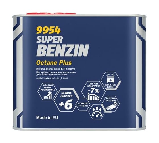 Специальная присадка в бензин MANNOL SUPER BENZIN OCTANE PLUS 500 мл для повышения октанового числа 9954 1
