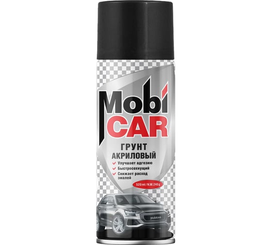 Грунт акриловый аэрозольный Mobicar, 520 мл, черный, 0504-02 MC