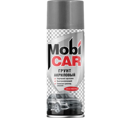 Грунт акриловый аэрозольный Mobicar, 520 мл, серый, 0504-10 MC