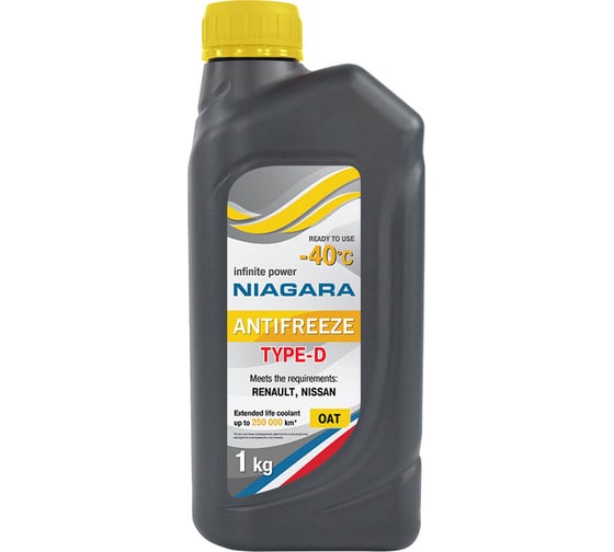 Охлаждающая жидкость NIAGARA Антифриз Type-D 40 (желтый) 1 кг 013001004058