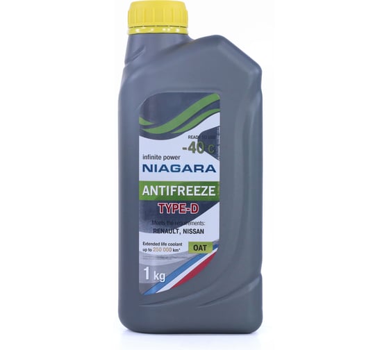 Охлаждающая жидкость NIAGARA Антифриз Type-D 40 (желтый) 1 кг 013001004058