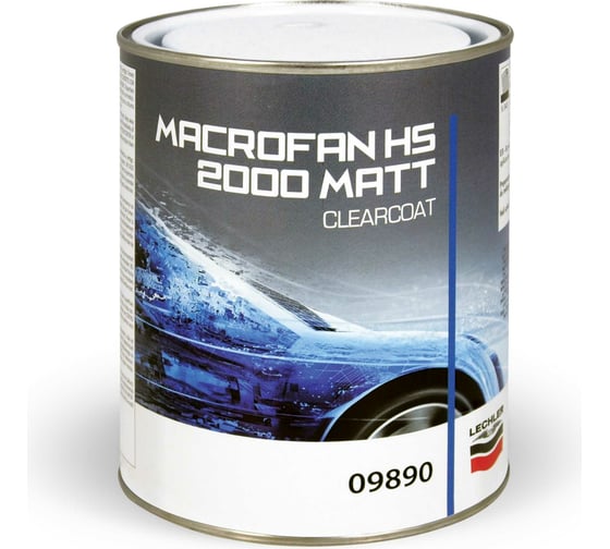 Прозрачный матовый лак MACROFAN Lechler 2К HS 2000 MATT 1л 09890L1 1