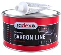 Полиэфирная шпатлевка со стекловолокном Radex carbon line с отвердителем, 1,8 кг 200605