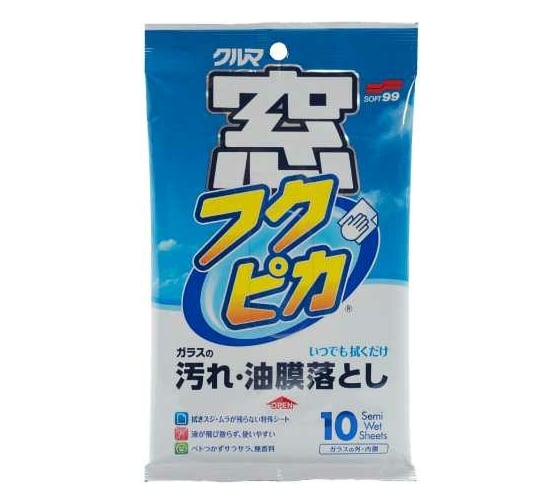 Очищающие салфетки для стекол SOFT99 04071 Glass Cleaning Wipes 10 шт. 112224 1