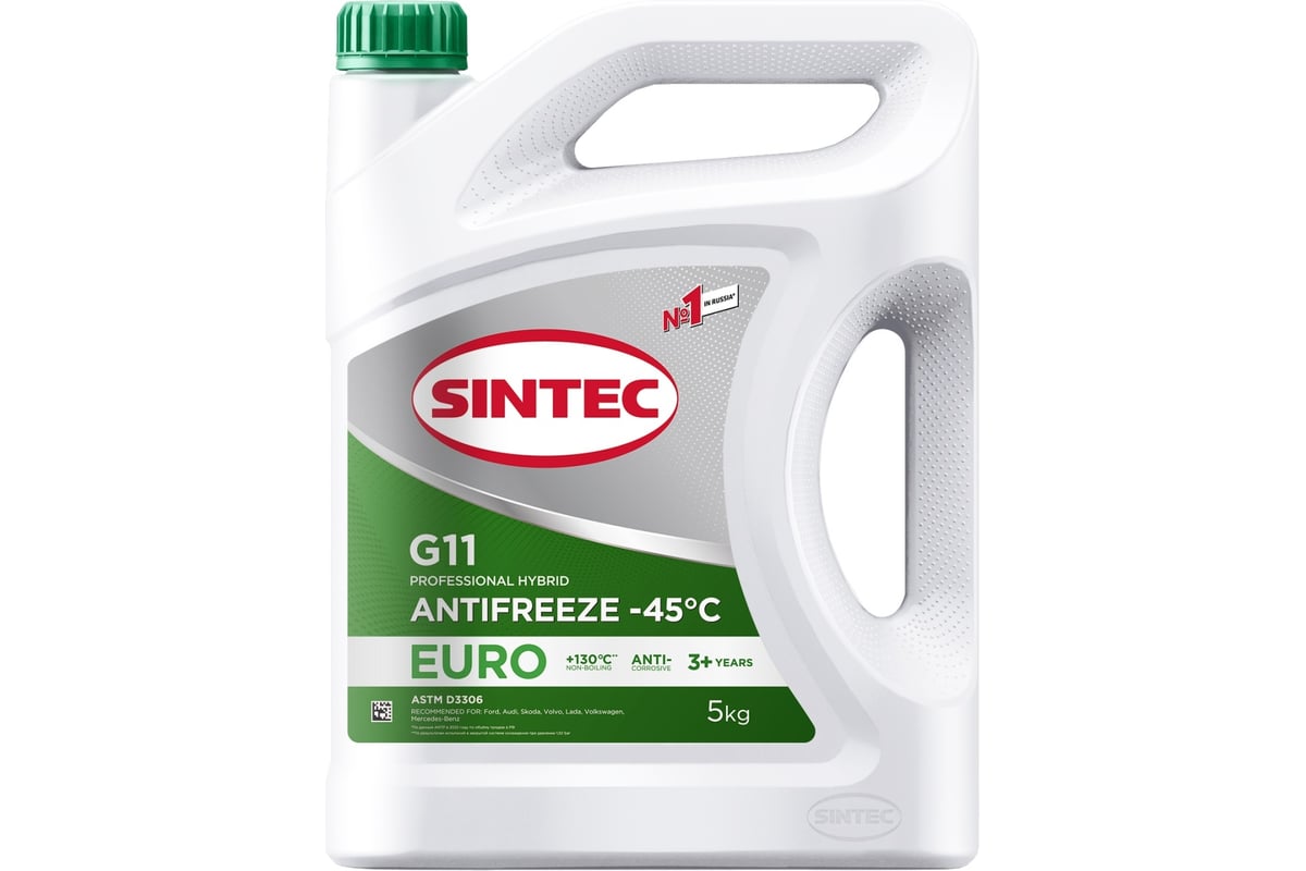 Антифриз Sintec euro g11-45 зеленый 5 кг 990556 - выгодная цена, отзывы,  характеристики, фото - купить в Москве и РФ