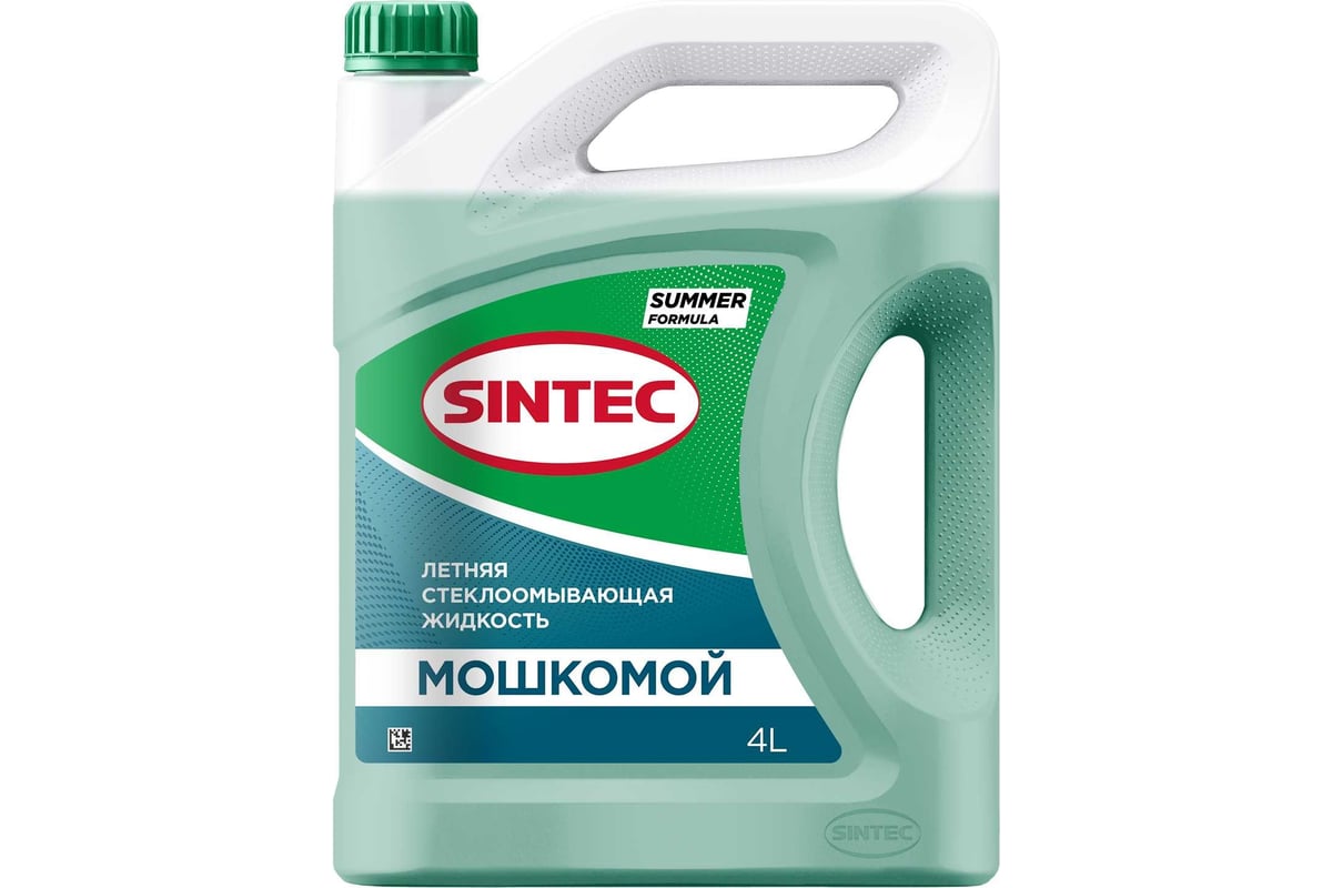 Стеклоомывающая жидкость Sintec летняя Мошкомой, 4 л 900380