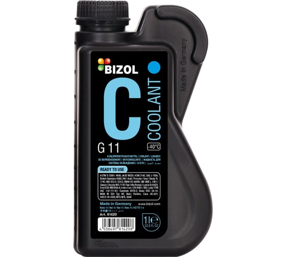 Антифриз Bizol Coolant G11, -40, 1 л 81420 1