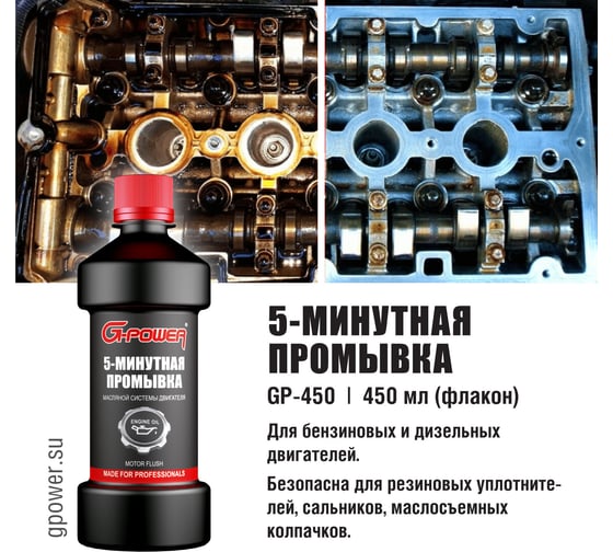 5-минутная промывка масляной системы двигателя G-Power 450 мл GP-450