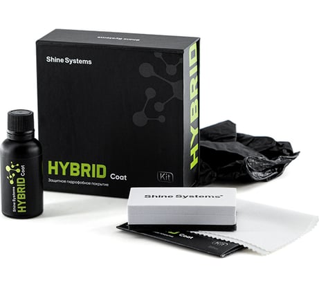 Защитное гидрофобное покрытие для кузова Shine systems HYBRID Coat 30 мл, набор SS478