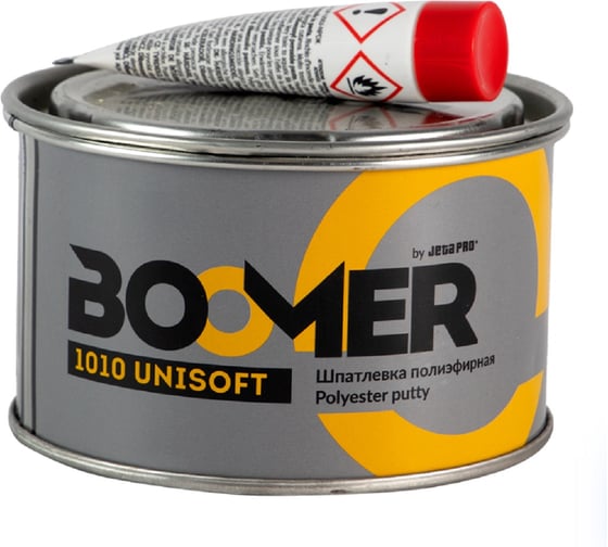 Полиэфирная универсальная шпатлевка BOOMER Unisoft (0,5+0,015 кг) 1010/0,5