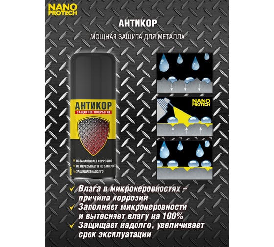 Антикор защита металла NANOPROTECH 210 мл NPSA0002