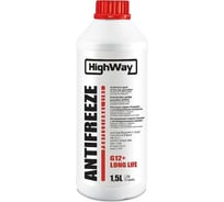 Антифриз HighWay ANTIFREEZE концентрат LONG LIFE G12+, красный, 1.5 л 10023