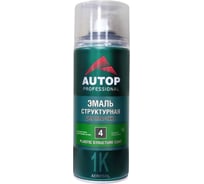 Эмаль структурная для пластика AUTOP Professional №4 крупная, серый, аэрозоль 520 мл ATP-A07798
