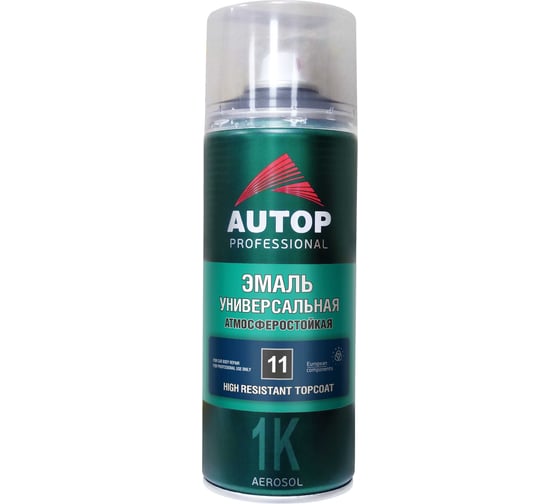 Эмаль алкидная универсальная высокоукрывистая AUTOP Professional №11, белый глянцевый, аэрозоль 520 мл ATP-A07333 1