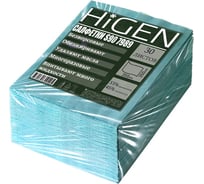 Универсальные безворсовые салфетки Higen S90 в листах, бирюзовые, 72 gsm, 35x35 см, 45/55, 30лст/пач 7989