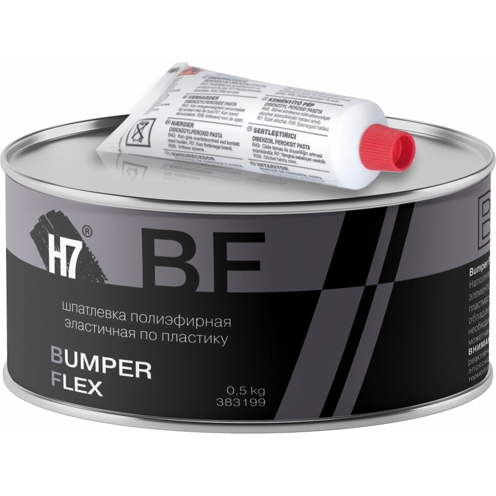 Полиэфирная эластичная шпатлевка по пластику H7 Bumper Flex 0,5кг 383199 -  выгодная цена, отзывы, характеристики, фото - купить в Москве и РФ