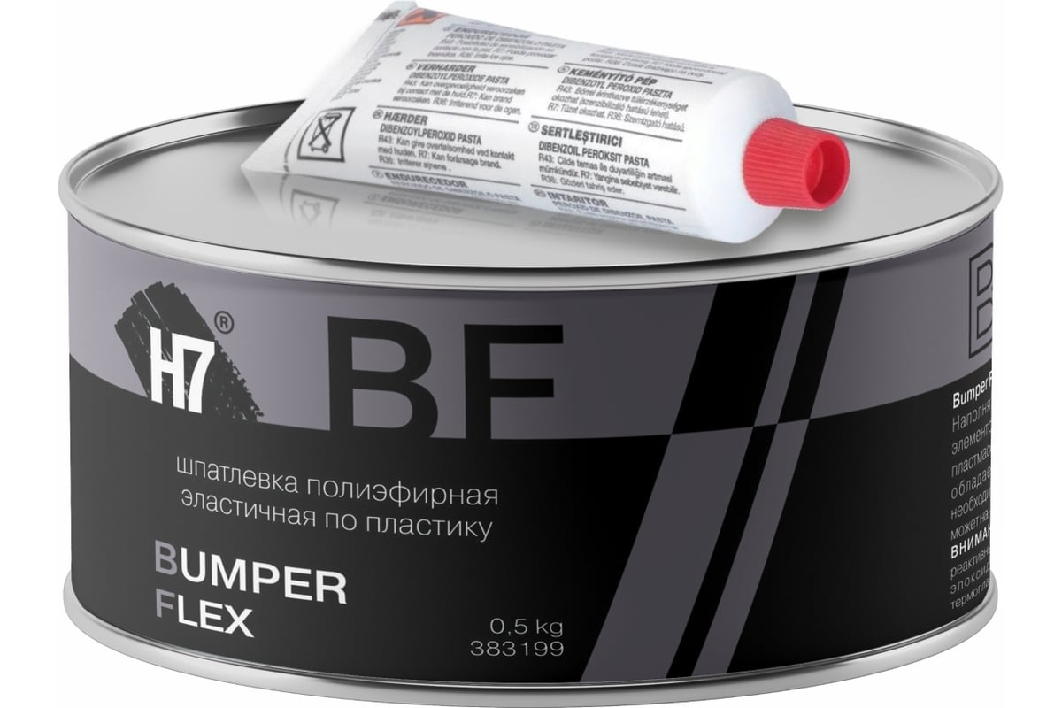 Полиэфирная эластичная шпатлевка по пластику H7 Bumper Flex 0,5кг 383199