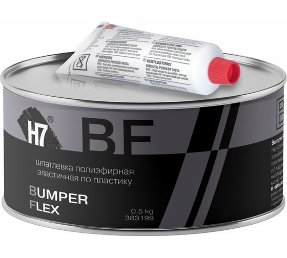 Полиэфирная эластичная шпатлевка по пластику H7 Bumper Flex 0,5кг 383199