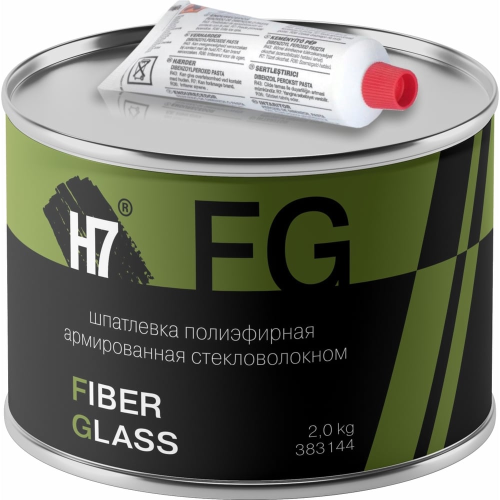 Полиэфирная шпатлевка H7 Fiber Glass армированная стекловолокном 2кг ...