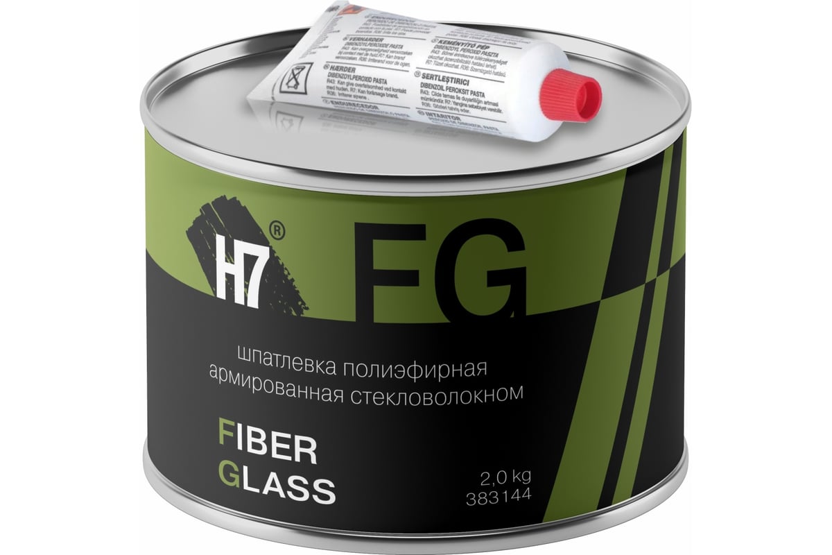 Полиэфирная шпатлевка H7 Fiber Glass армированная стекловолокном 2кг 383144