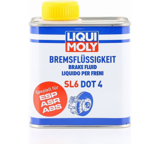 Тормозная жидкость, 0.5л LIQUI MOLY Bremsflussigkeit SL6 DOT 4 3086 1