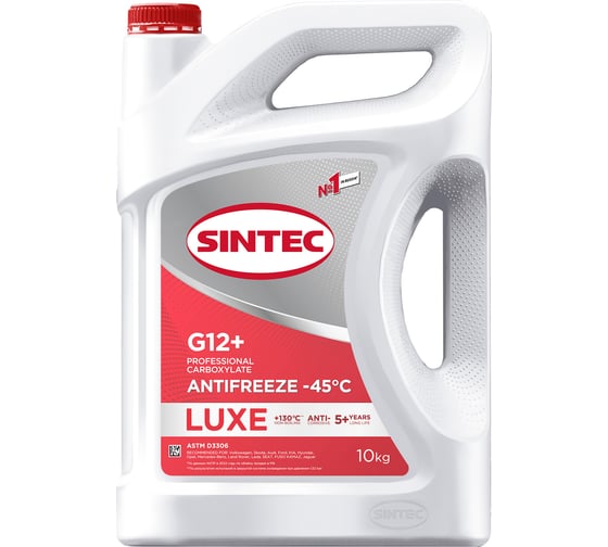 Антифриз Sintec LUXE G12+ (-45) красный 10 кг, карбоксилатный 990572