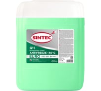 Антифриз Sintec EURO G11 (-40) зеленый 20 кг, гибридный, силикатный 800521