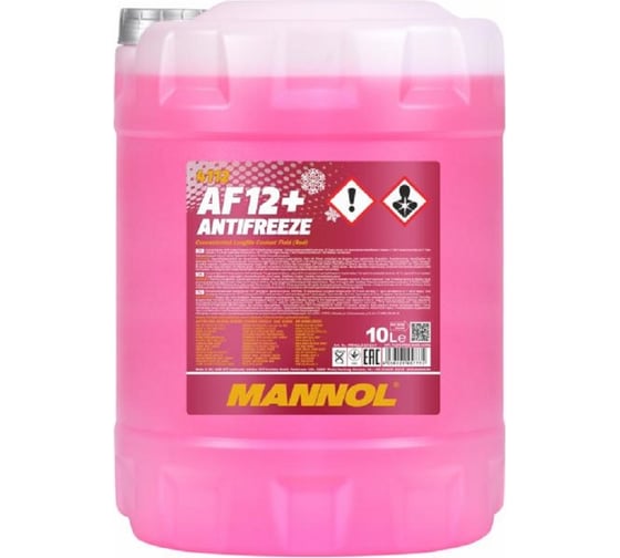 Концентрат антрифриз MANNOL ANTIFREEZE AF12+ LONGLIFE 10 л красный 2064 1