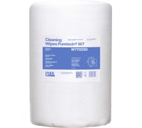 Нетканый протирочный материал Puretech W7 плотность 70г/м2, цвет белый, размер 25x30см, 100л, W770250
